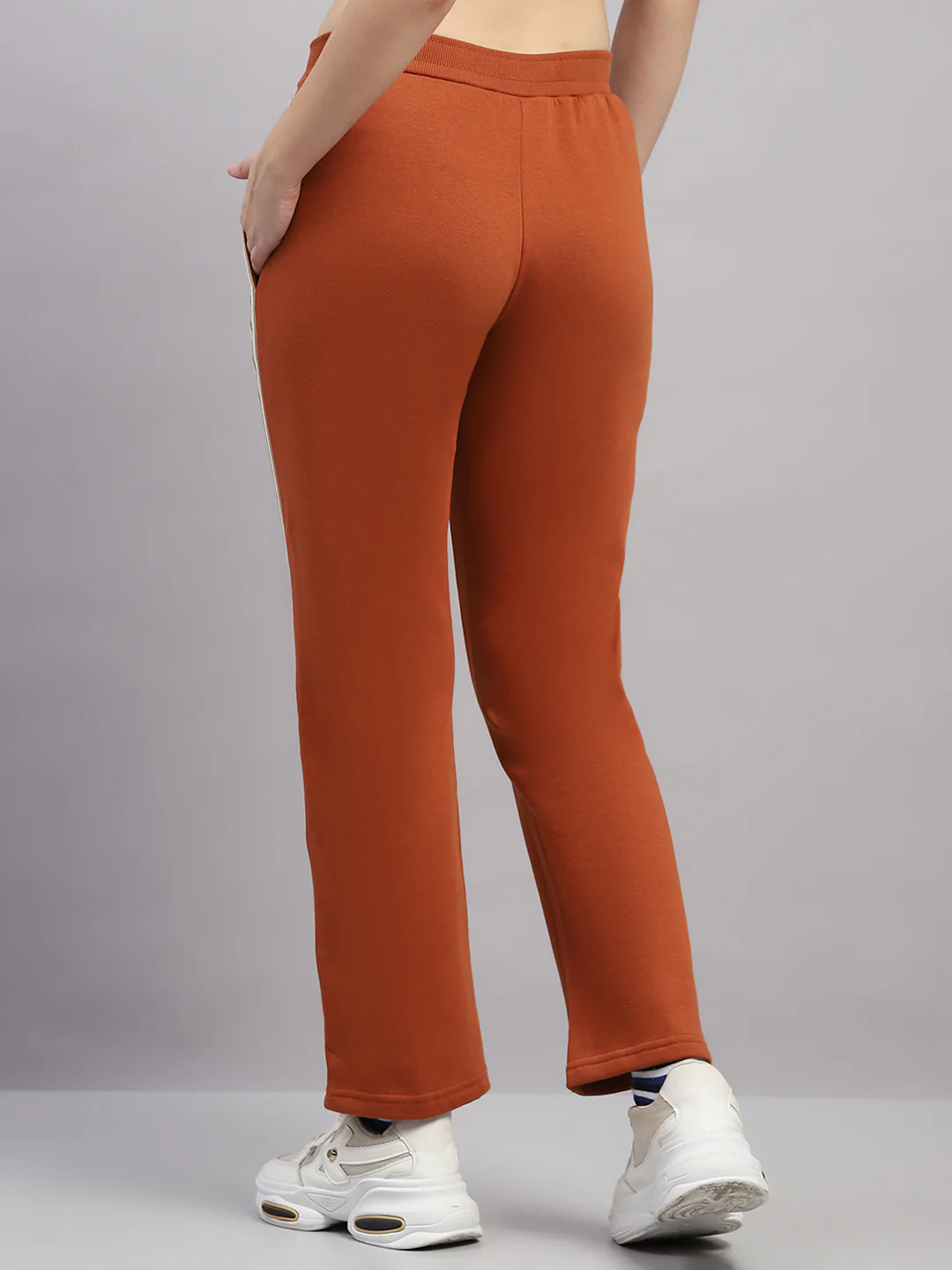 Women Rust Solid Regular Fit Winter Lower - Image 5