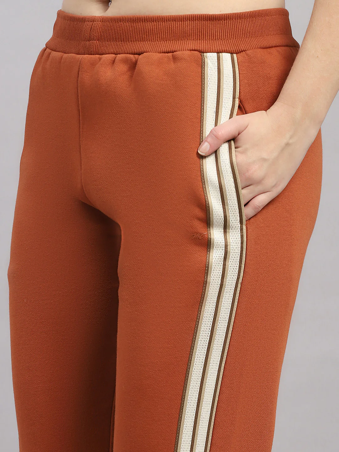 Women Rust Solid Regular Fit Winter Lower - Image 6