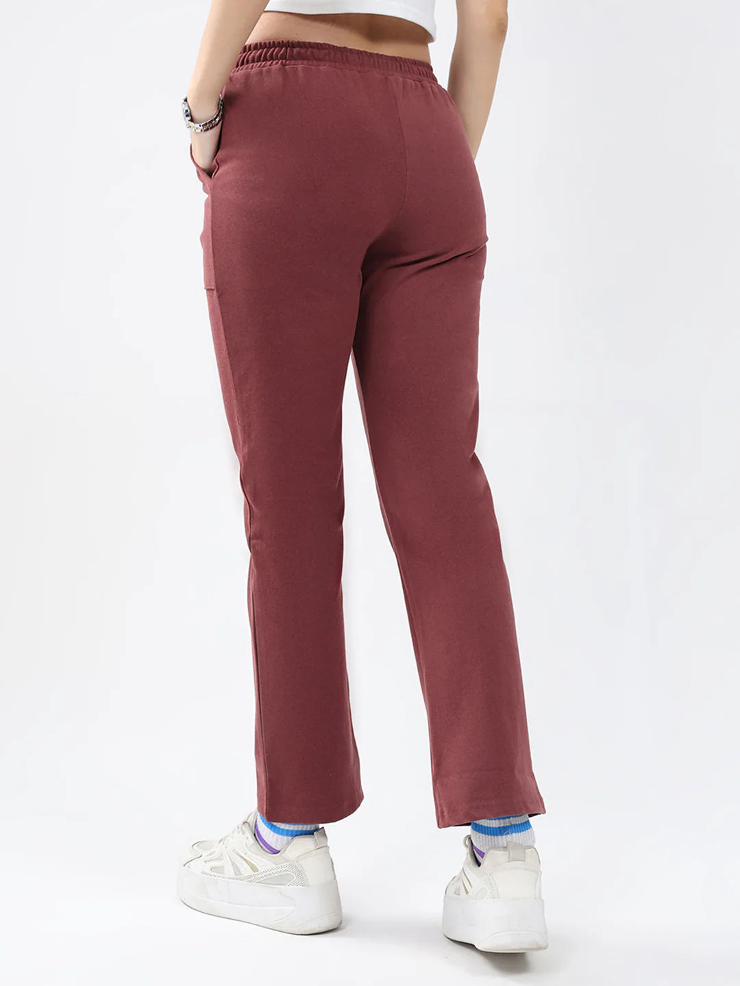 Women Rust Solid Regular Fit Winter Lower - Image 5