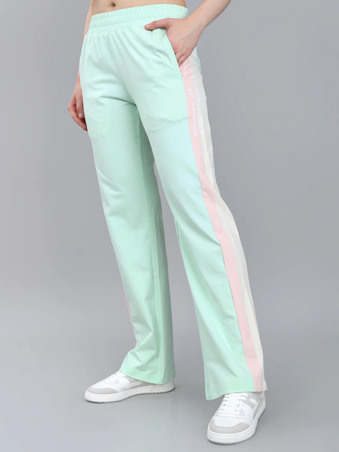 Women Sea Green Solid Regular Fit Lower - Image 2