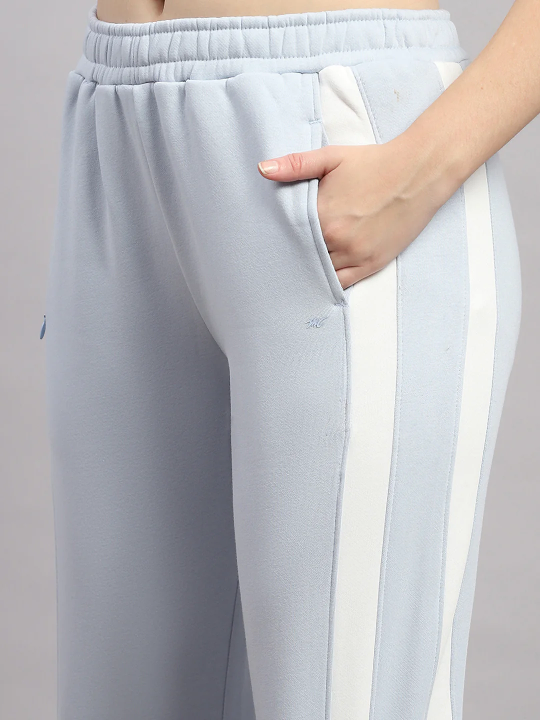 Women Sky Blue Printed Regular Fit Winter Lower - Image 6