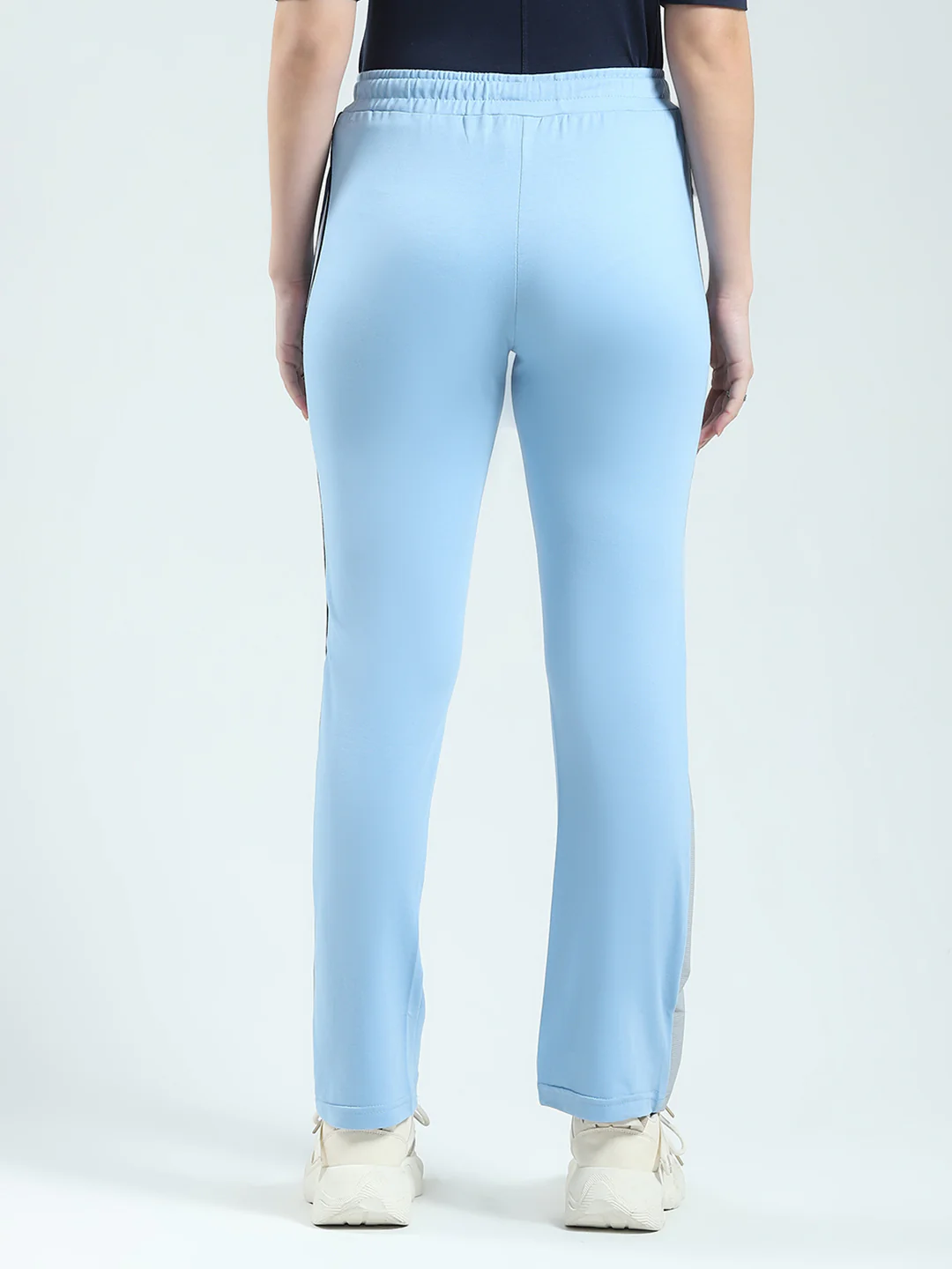 Women Sky Blue Solid Regular Fit Lower - Image 5