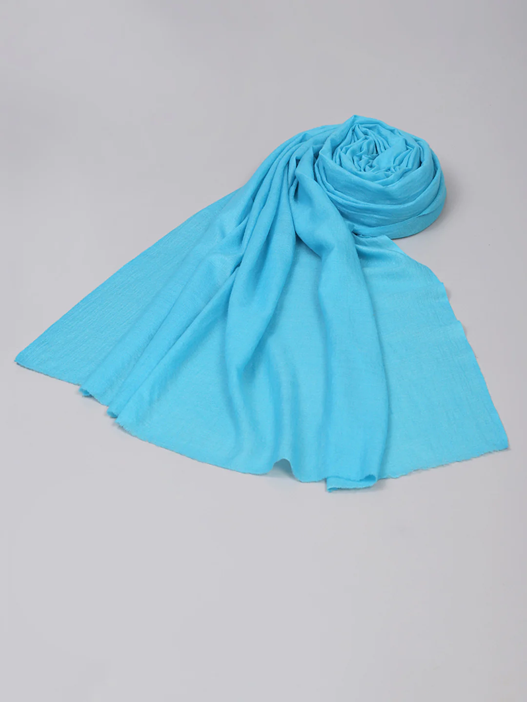 Women Sky Blue Solid Shawl - Image 5