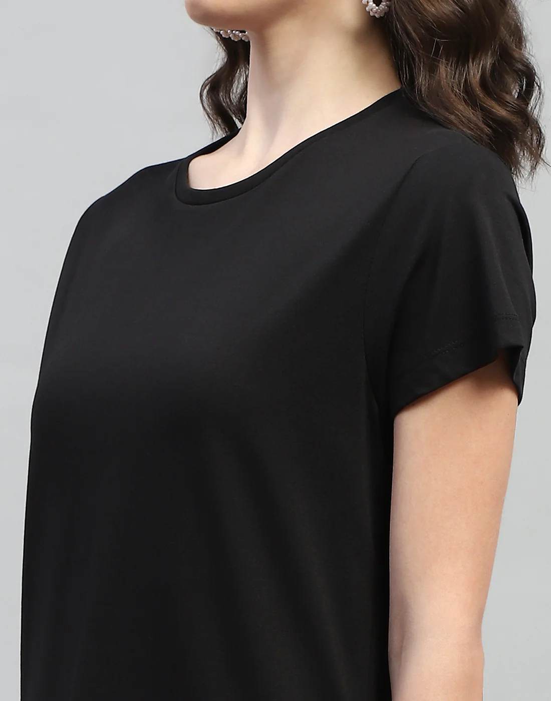 Women Teal Blue & Black Solid Round Neck Half Sleeve Top (Pack of 2) - Image 10