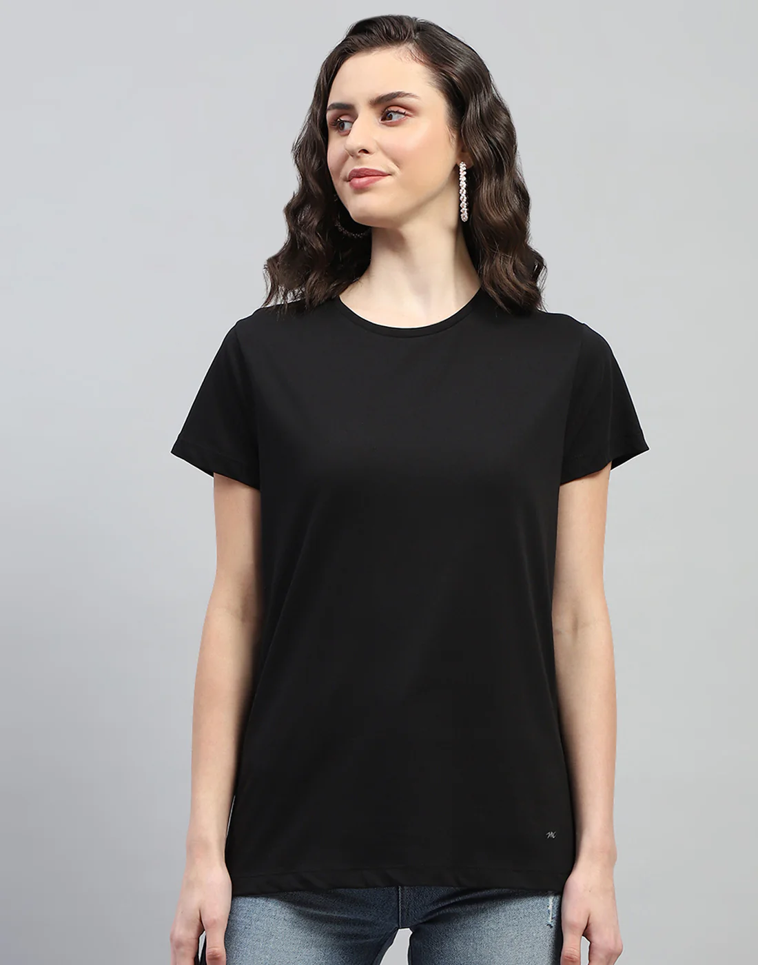Women Teal Blue & Black Solid Round Neck Half Sleeve Top (Pack of 2) - Image 3