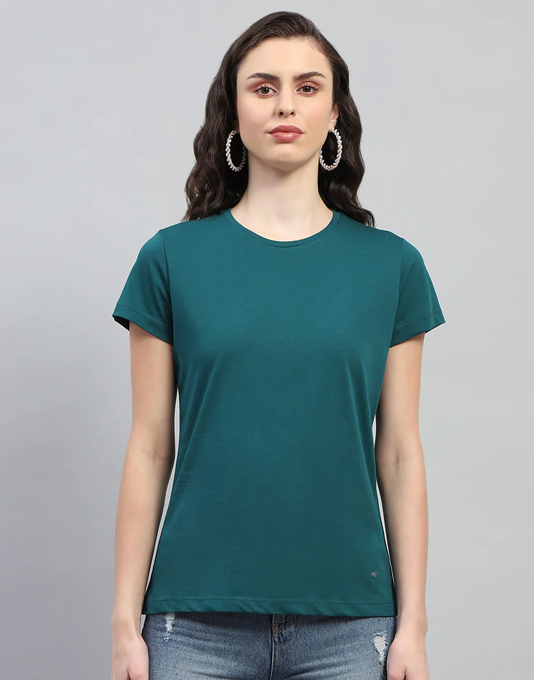 Women Teal Blue & Black Solid Round Neck Half Sleeve Top (Pack of 2) - Image 7