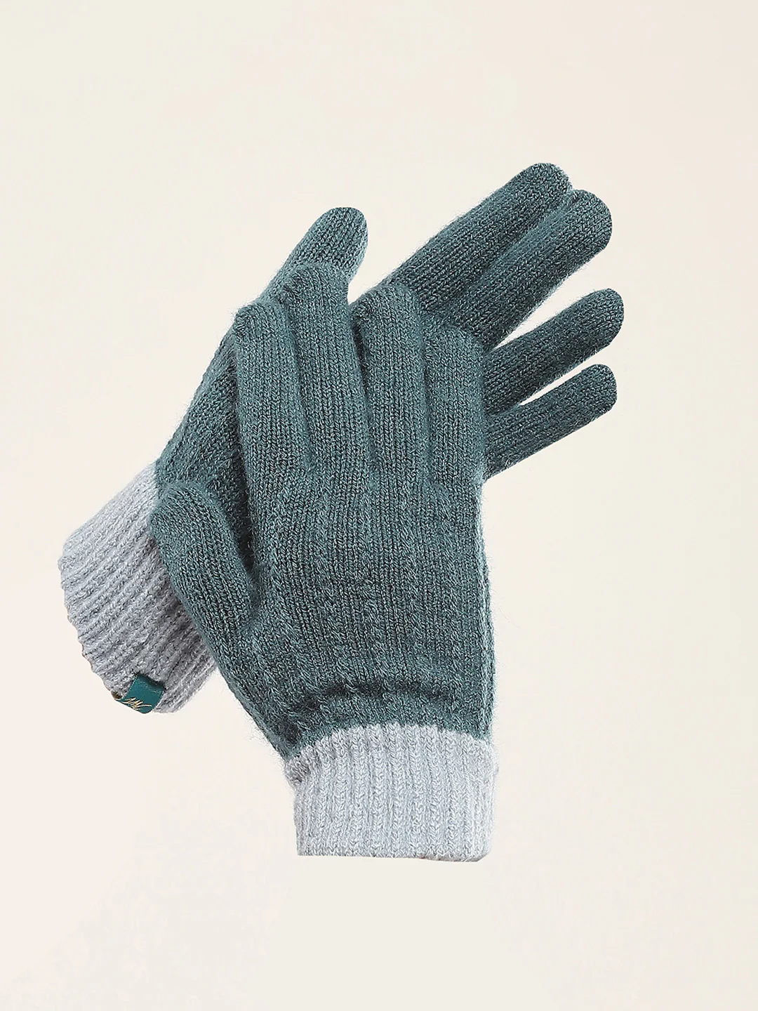 Women Teal Blue Self Design Gloves - Image 2