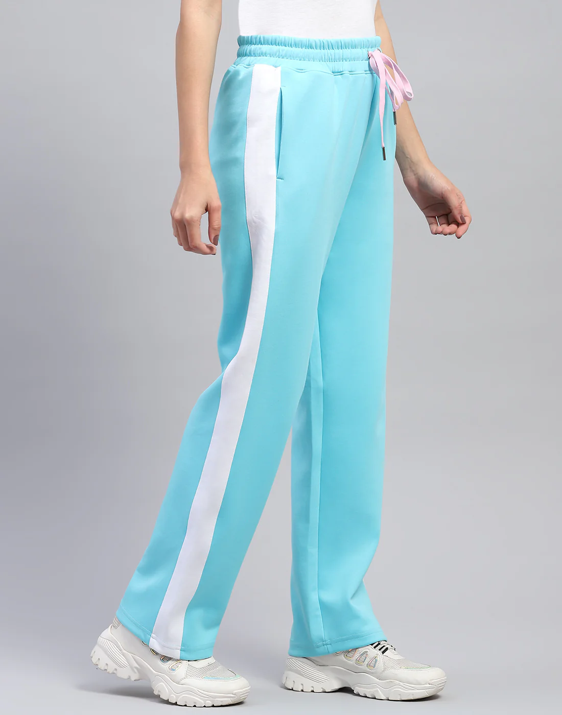 Women Turquoise Blue Solid Regular Fit Lower - Image 4