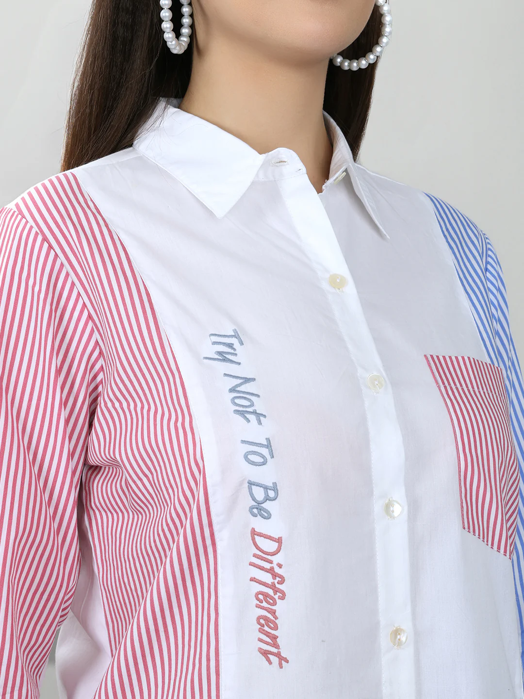 Women White Printed Front Open Full Sleeve Top - Image 5