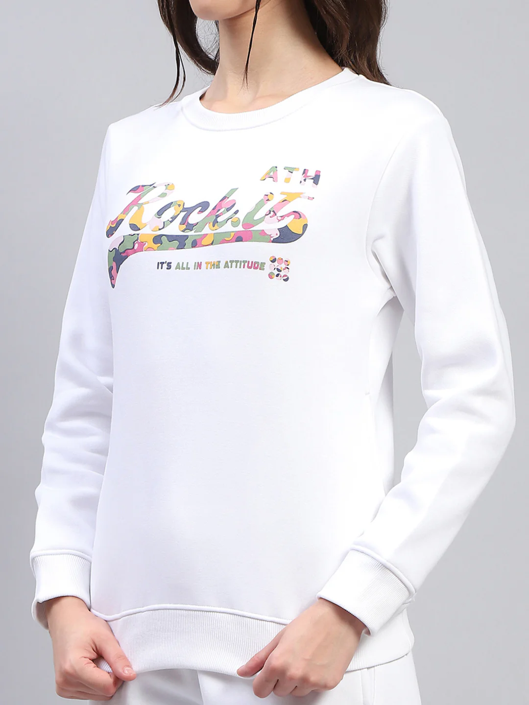 Rock.it Women White Printed Round Neck Full Sleeve Cords Set - Image 7