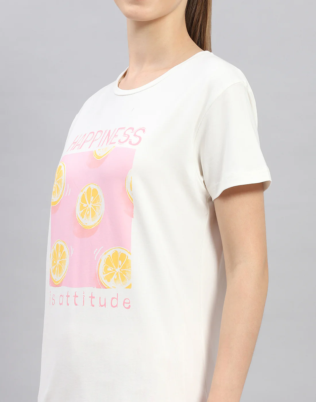 Women White Printed Round Neck Half Sleeve Lower Set - Image 6