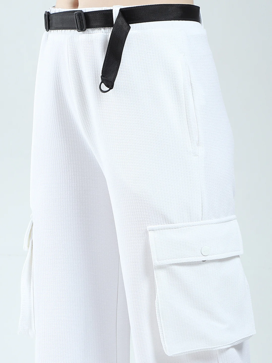 Rock.it Women White Self Design Regular Fit Lower - Image 6