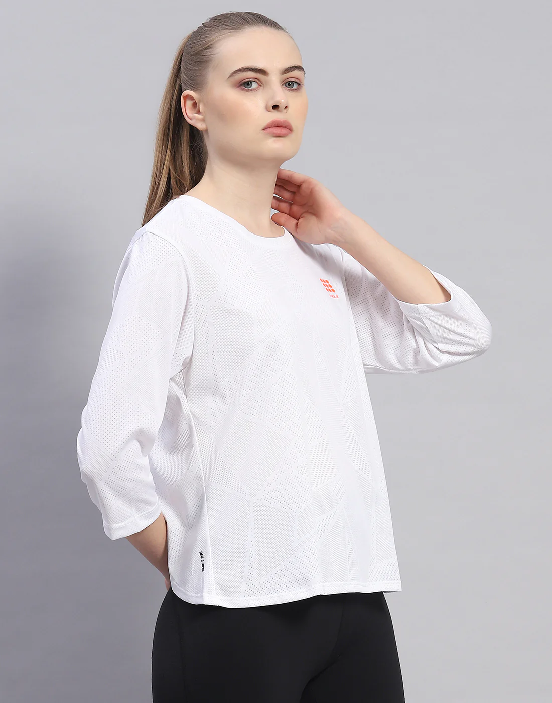 Rock.it Women White Solid Round Neck Half Sleeve Top - Image 5