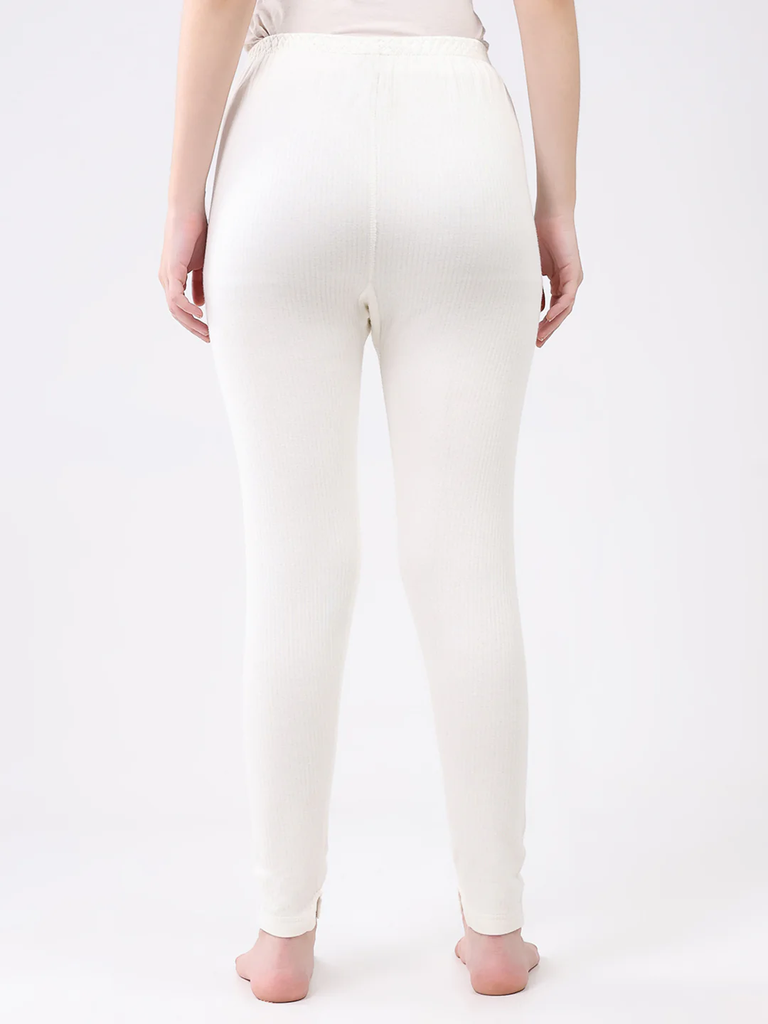 Women White Solid Thermal Lower - Image 5