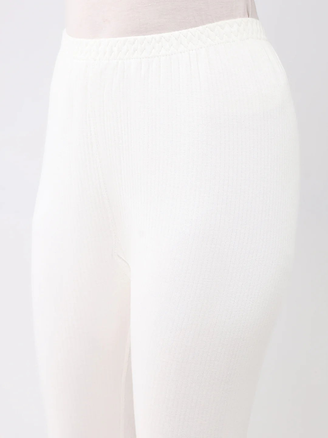 Women White Solid Thermal Lower - Image 6