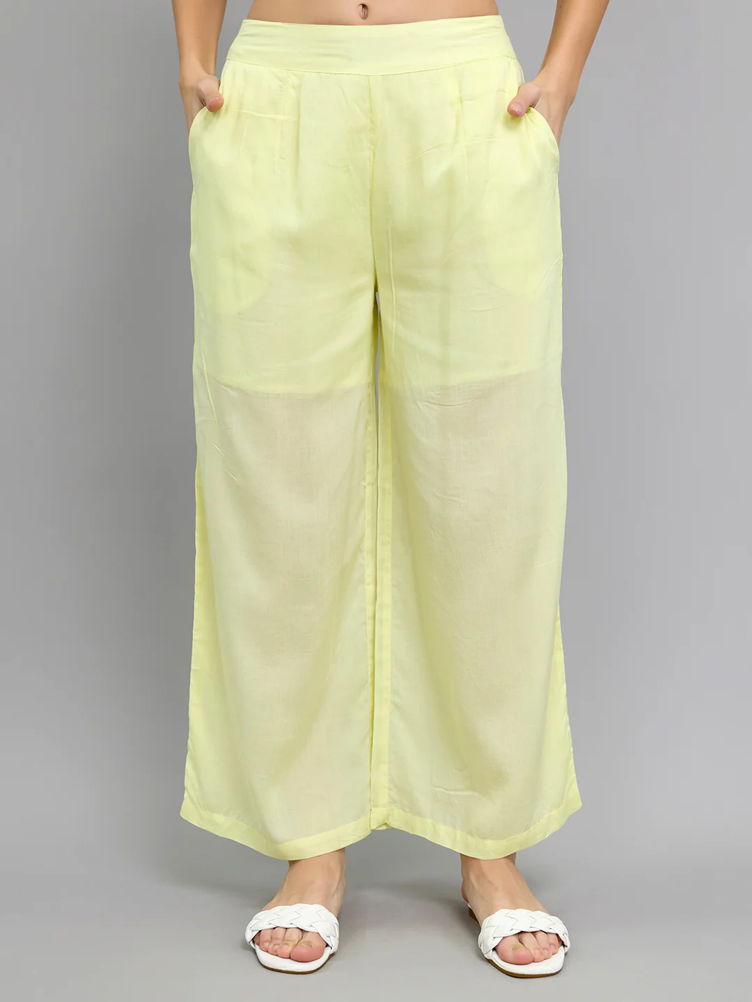 Women Yellow Embroidered Round Neck Half Sleeve Cords Set - Image 7