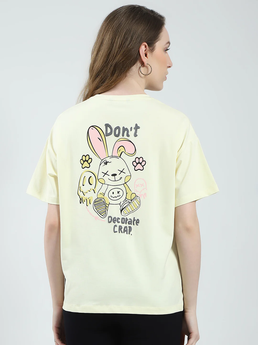 Women Yellow Printed Round Neck Half Sleeve Top - Image 5