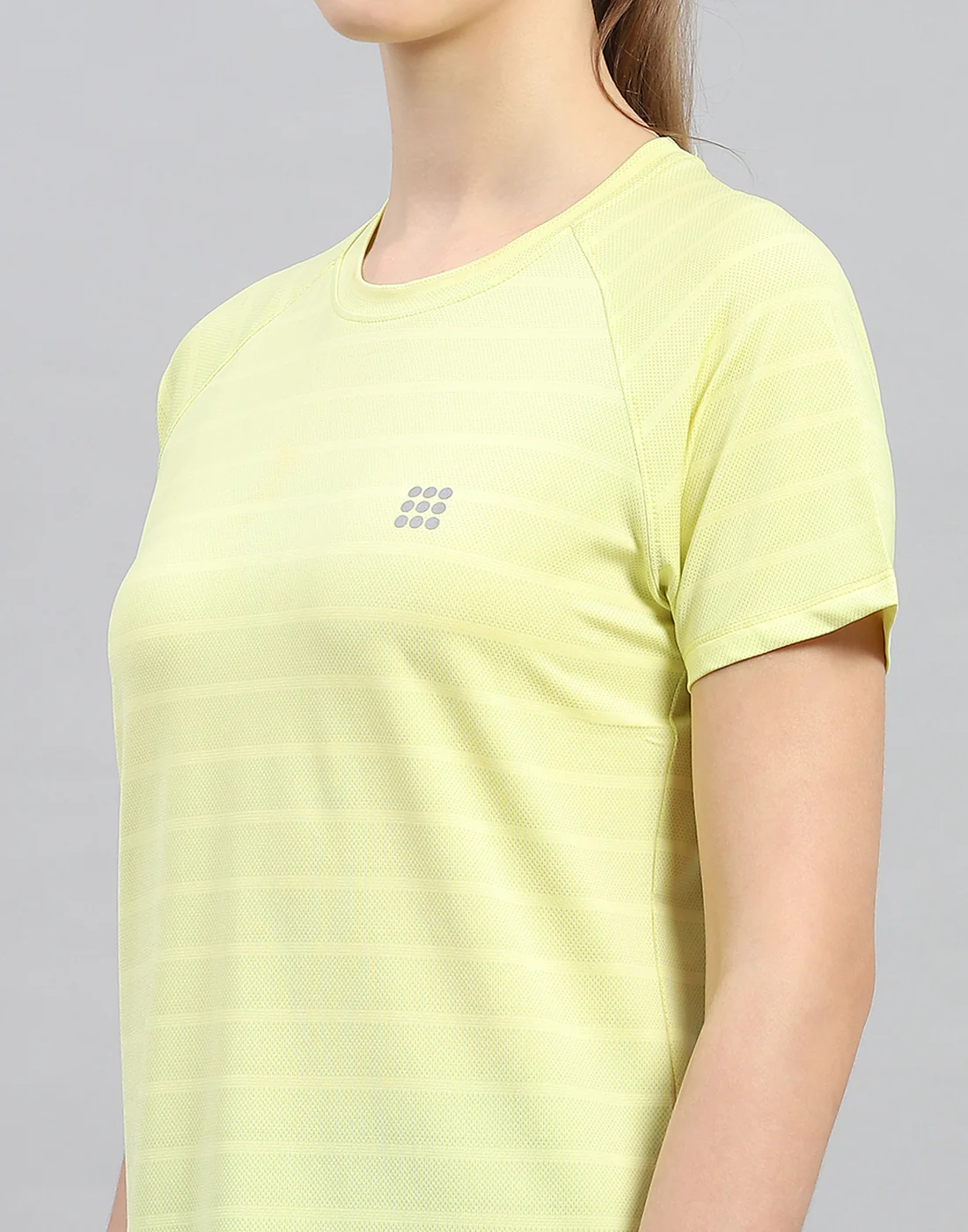 Rock.it Women Yellow Self Design Round Neck Half Sleeve Top - Image 6