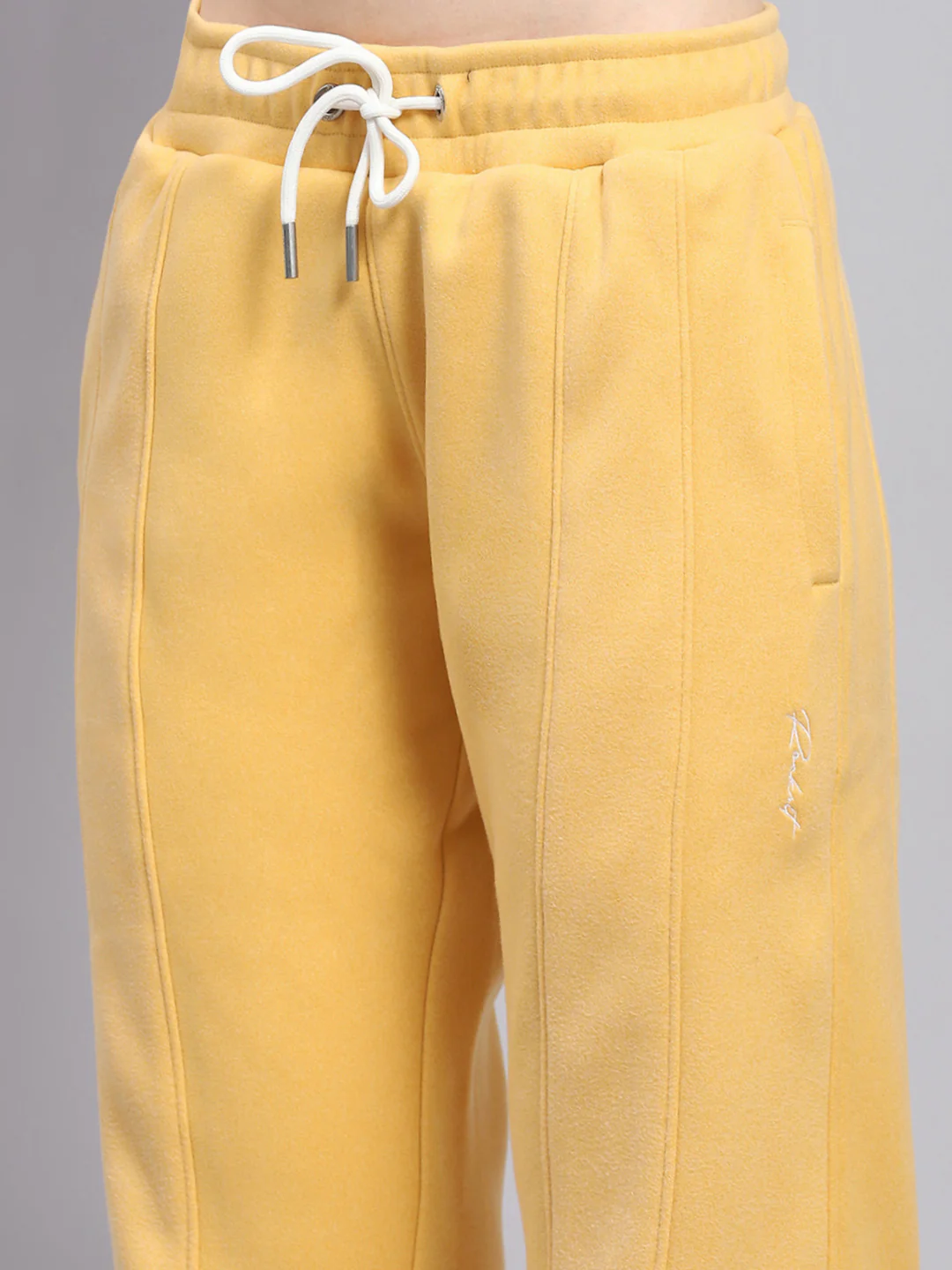 Rock.it Women Yellow Solid Mock Neck Full Sleeve Cords Set - Image 8