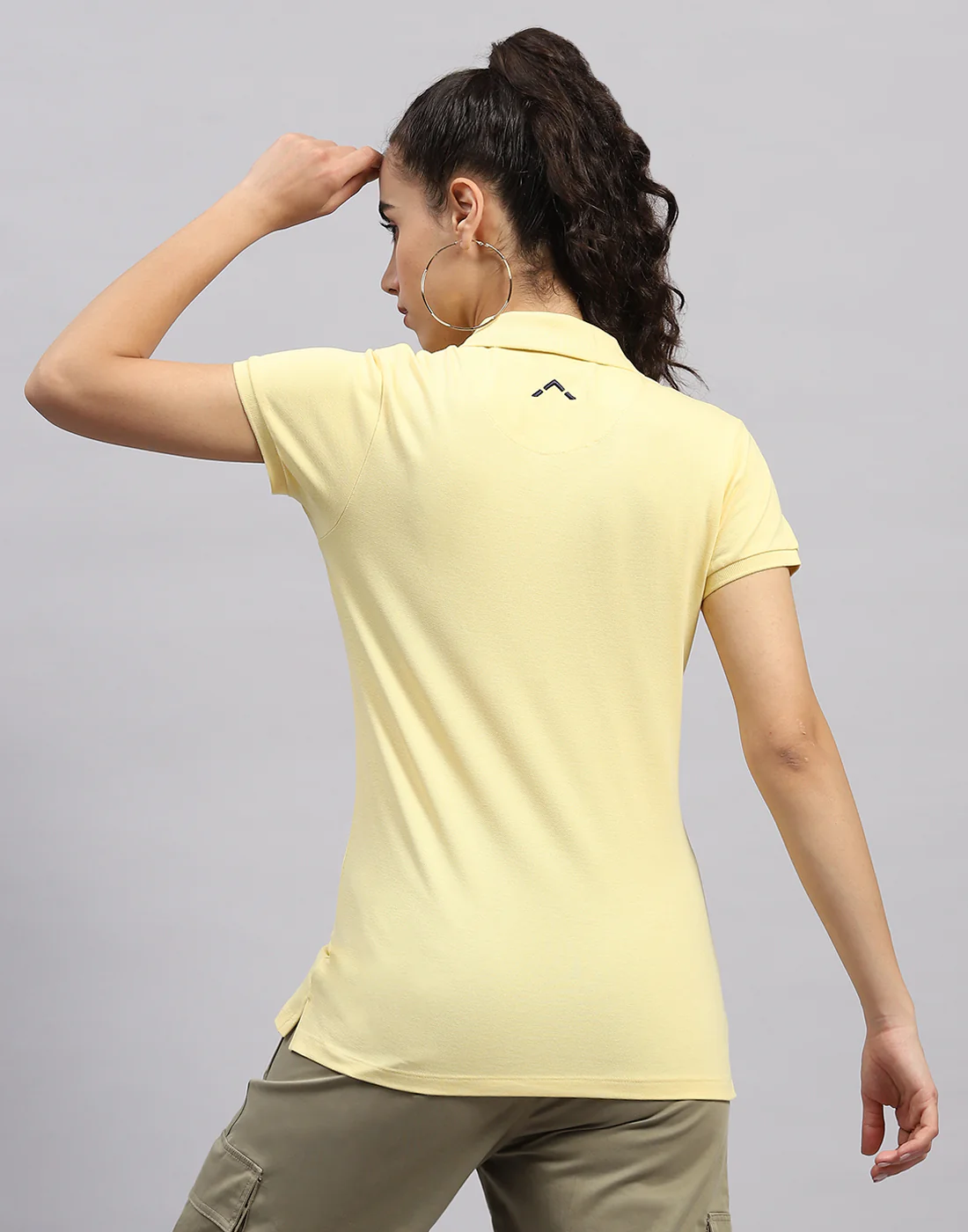 Rock.it Women Yellow Solid Polo Collar Half Sleeve T Shirt - Image 5