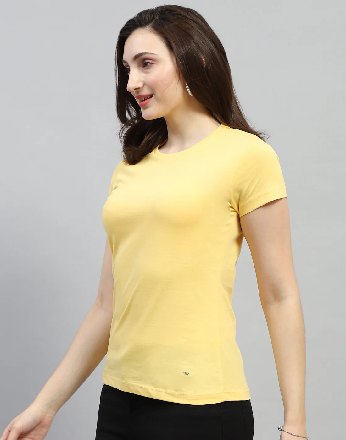 Women Yellow & Turquoise Blue Solid Round Neck Half Sleeve Top (Pack of 2) - Image 4
