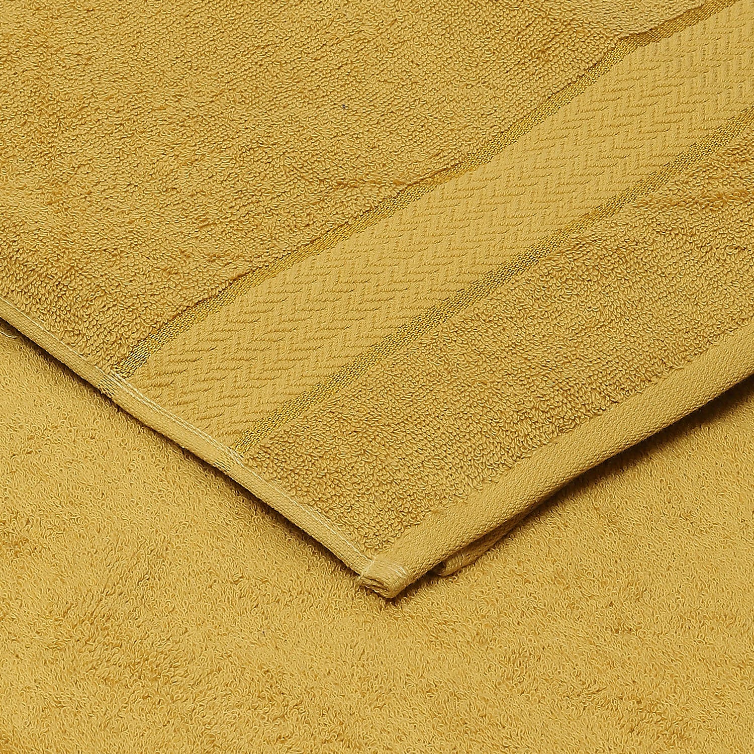 Yellow Cotton 450 GSM Bath Towel - Image 3