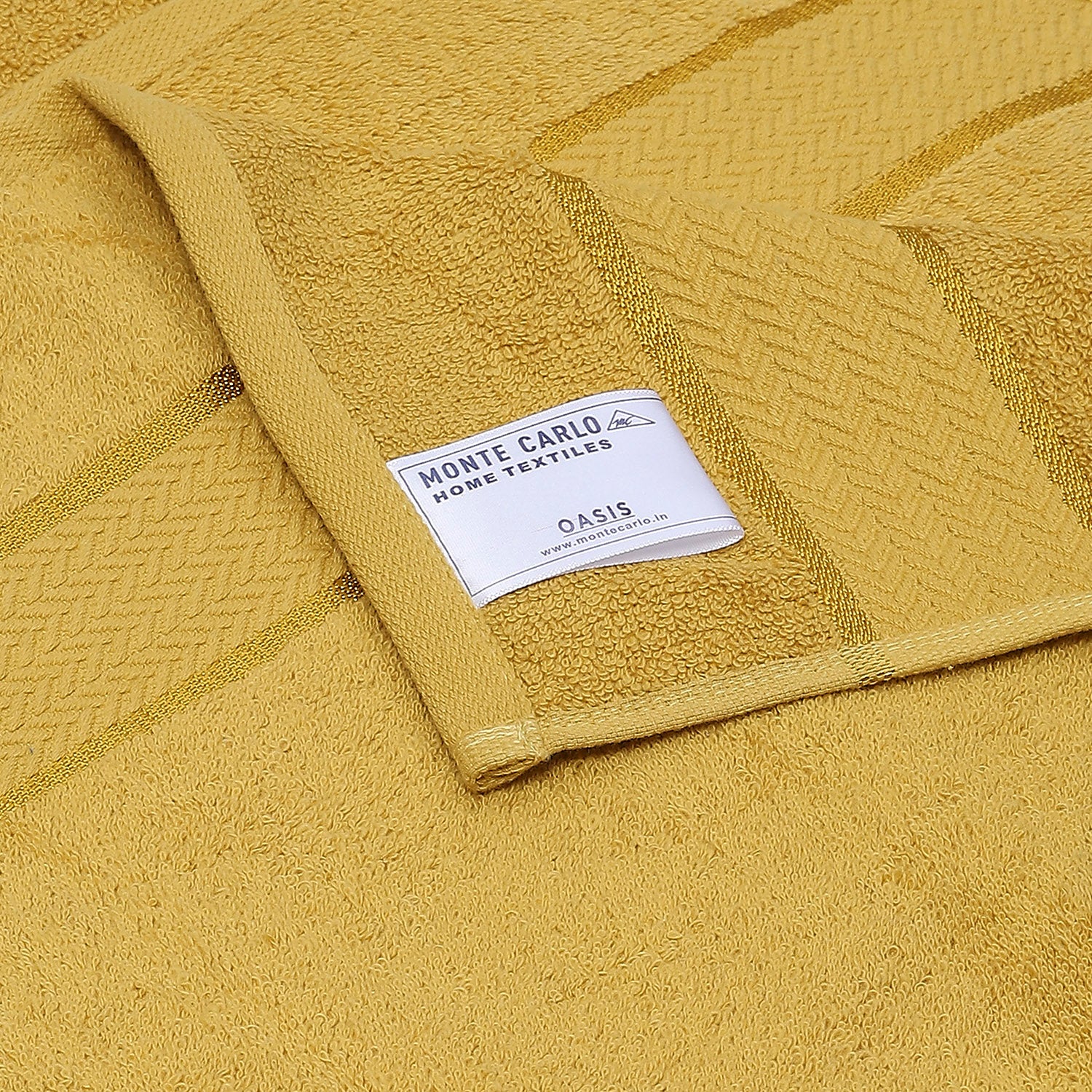 Yellow Cotton 450 GSM Bath Towel - Image 4