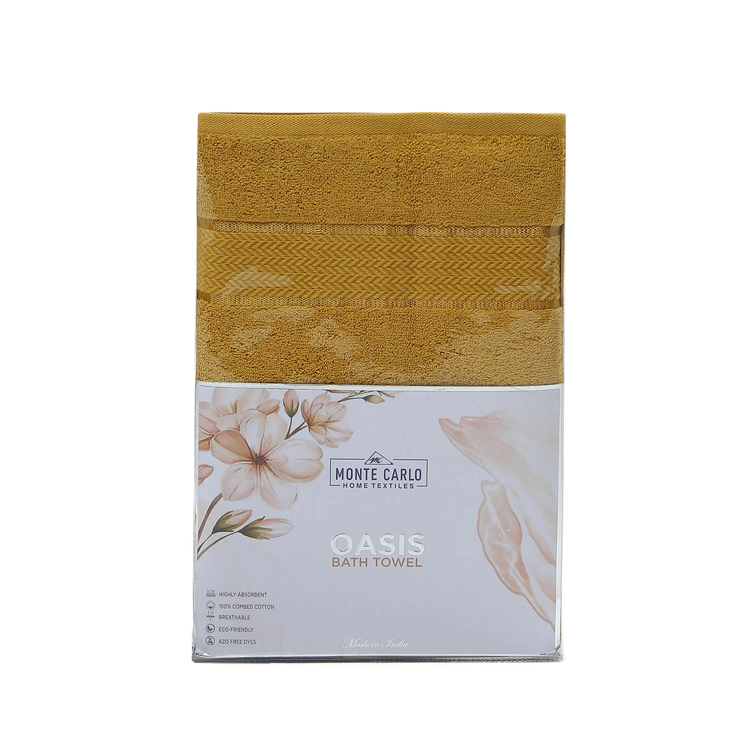 Yellow Cotton 450 GSM Bath Towel - Image 5