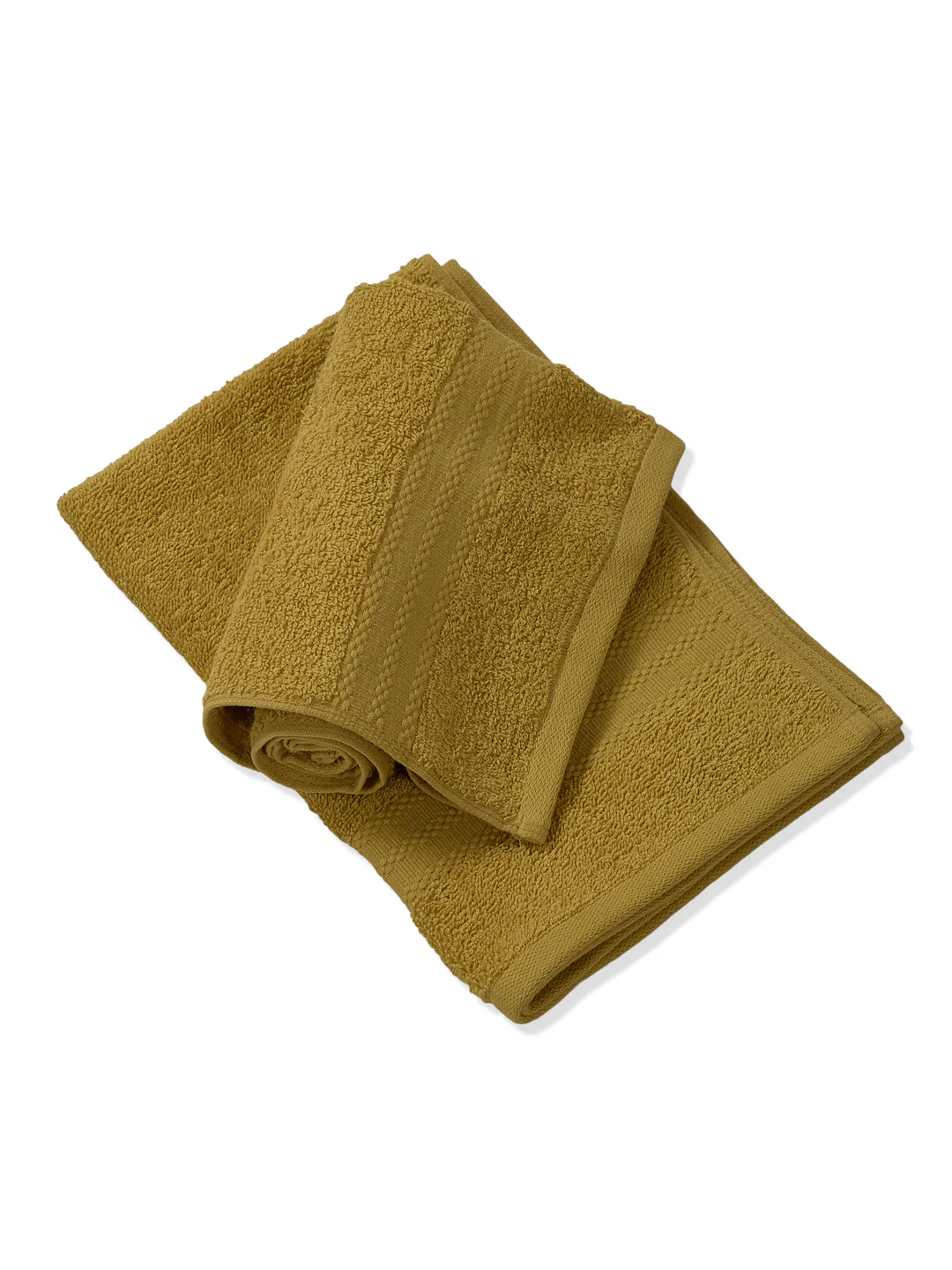 Yellow & Green Pure Cotton Solid 380 GSM Hand Towel 2 Pc Set (Jazz Collection) - Image 4