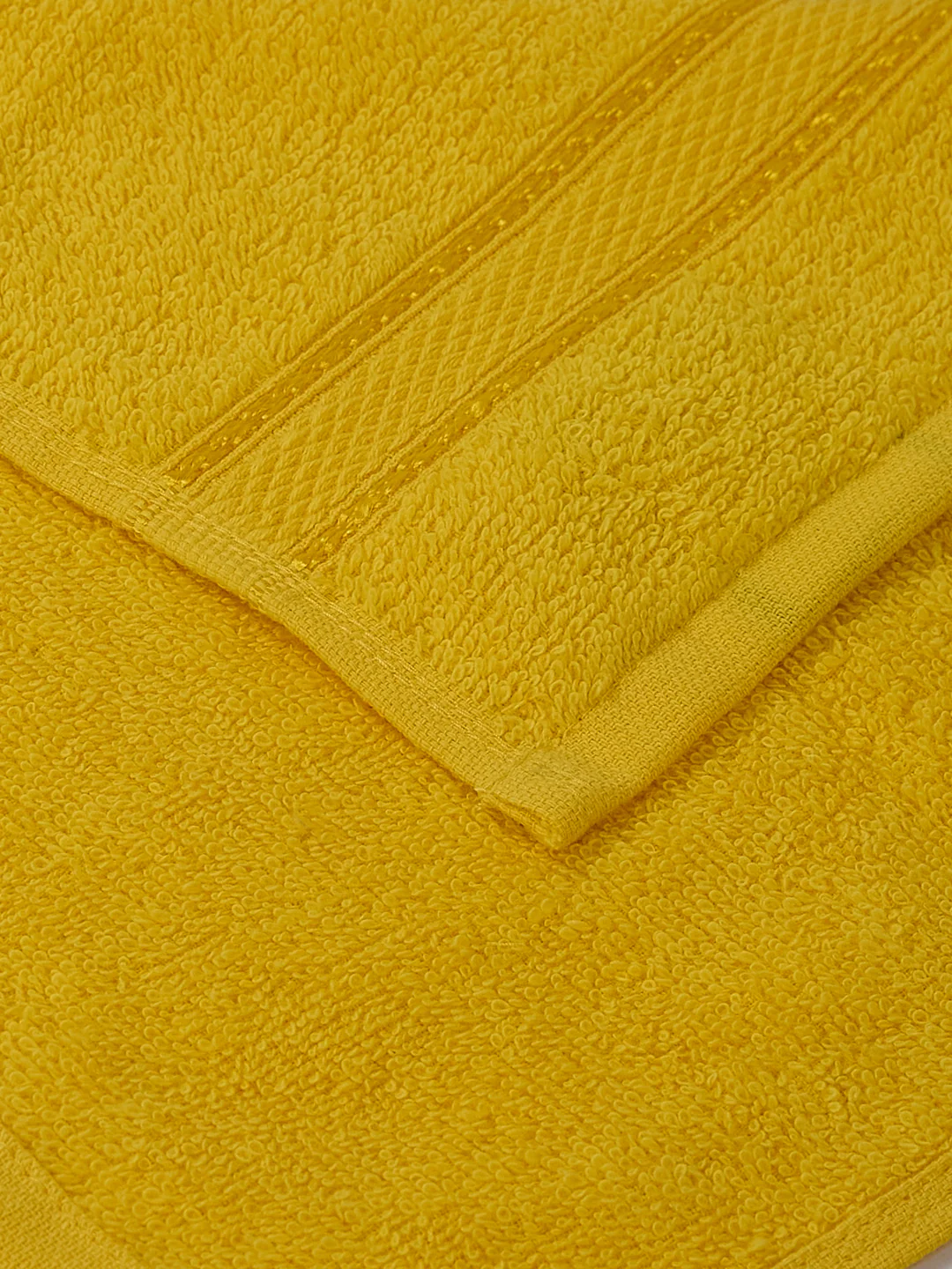 Yellow Pure Cotton Solid 400 GSM Face Towel 4 Pc Set (Jasper Collection) - Image 6